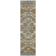 Machine Washable Indoor/Outdoor Chantille ACN2794 Gold 2'3" x 7'6" Runner Rug
