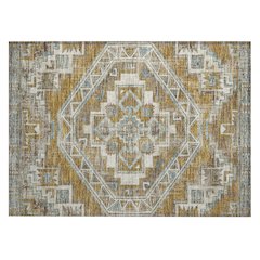 Machine Washable Indoor/Outdoor Chantille ACN2794 Gold 1'8" x 2'6" Rug
