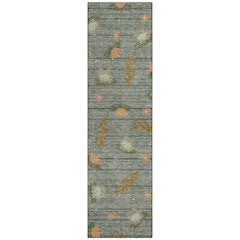 Machine Washable Indoor/Outdoor Chantille ACN2795 Green 2'3" x 7'6" Runner Rug