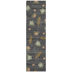 Machine Washable Indoor/Outdoor Chantille ACN2795 Black 2'3" x 7'6" Runner Rug