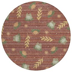 Machine Washable Indoor/Outdoor Chantille ACN2795 Red 8' x 8' Round Rug