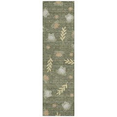 Machine Washable Indoor/Outdoor Chantille ACN2795 Green 2'3" x 7'6" Runner Rug