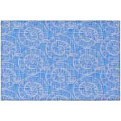 Indoor/Outdoor Surfside ASR41 Blue Washable 1'8" x 2'6" Rug