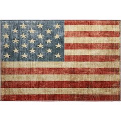 Machine Washable Indoor/Outdoor Americana Red 1'8" x 2'6" Rug