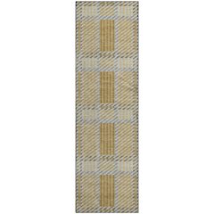 Premium Machine Washable Mayfield AMF1000 Gold 2'3" x 7'6" Runner Rug
