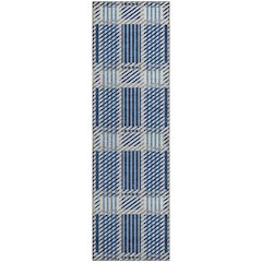 Premium Machine Washable Mayfield AMF1000 Navy 2'3" x 7'6" Runner Rug