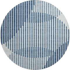 Premium Machine Washable Mayfield AMF1001 Blue 8' x 8' Round Rug
