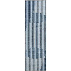 Premium Machine Washable Mayfield AMF1001 Blue 2'3" x 7'6" Runner Rug