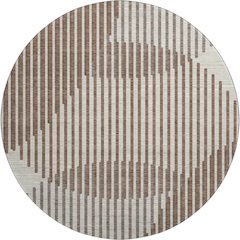 Premium Machine Washable Mayfield AMF1001 Brown 8' x 8' Round Rug