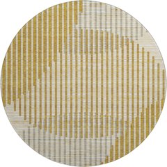 Premium Machine Washable Mayfield AMF1001 Gold 8' x 8' Round Rug