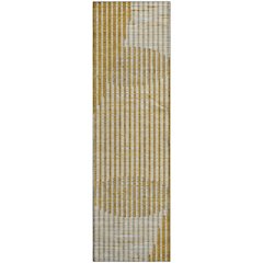 Premium Machine Washable Mayfield AMF1001 Gold 2'3" x 7'6" Runner Rug