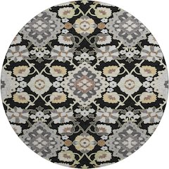 Premium Machine Washable Mayfield AMF1002 Black 8' x 8' Round Rug