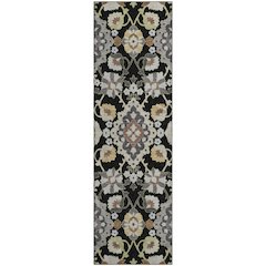 Premium Machine Washable Mayfield AMF1002 Black 2'3" x 7'6" Runner Rug