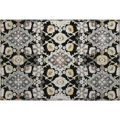 Premium Machine Washable Mayfield AMF1002 Black 1'8" x 2'6" Rug