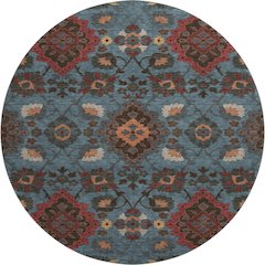 Premium Machine Washable Mayfield AMF1002 Denim 8' x 8' Round Rug