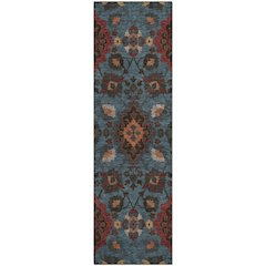 Premium Machine Washable Mayfield AMF1002 Denim 2'3" x 7'6" Runner Rug