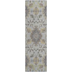 Premium Machine Washable Mayfield AMF1002 Gray 2'3" x 7'6" Runner Rug