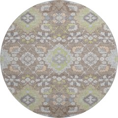 Premium Machine Washable Mayfield AMF1002 Taupe 8' x 8' Round Rug