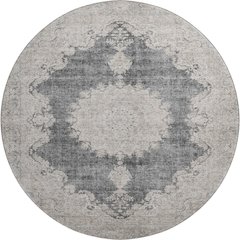 Premium Machine Washable Mayfield AMF1003 Black 8' x 8' Round Rug