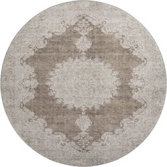 Premium Machine Washable Mayfield AMF1003 Brown 8' x 8' Round Rug