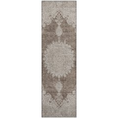Premium Machine Washable Mayfield AMF1003 Brown 2'3" x 7'6" Runner Rug