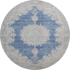 Premium Machine Washable Mayfield AMF1003 Navy 8' x 8' Round Rug