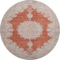 Premium Machine Washable Mayfield AMF1003 Rust 8' x 8' Round Rug