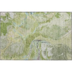Premium Machine Washable Mayfield AMF1005 Green 1'8" x 2'6" Rug