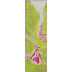 Premium Machine Washable Mayfield AMF1005 Lime 2'3" x 7'6" Runner Rug