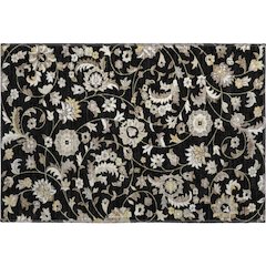 Premium Machine Washable Mayfield AMF1006 Black 1'8" x 2'6" Rug