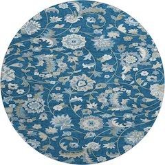 Premium Machine Washable Mayfield AMF1006 Navy 8' x 8' Round Rug