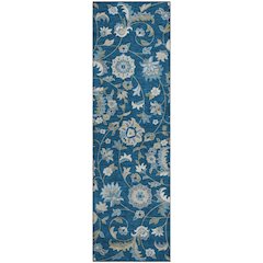 Premium Machine Washable Mayfield AMF1006 Navy 2'3" x 7'6" Runner Rug