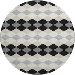 Premium Machine Washable Mayfield AMF1007 Black 8' x 8' Round Rug