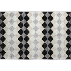 Premium Machine Washable Mayfield AMF1007 Black 1'8" x 2'6" Rug