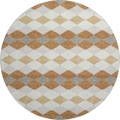 Premium Machine Washable Mayfield AMF1007 Copper 8' x 8' Round Rug