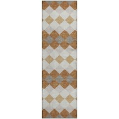 Premium Machine Washable Mayfield AMF1007 Copper 2'3" x 7'6" Runner Rug