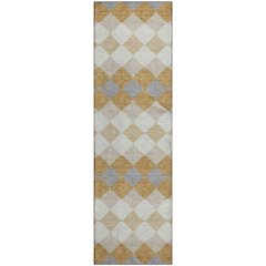 Premium Machine Washable Mayfield AMF1007 Gold 2'3" x 7'6" Runner Rug