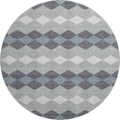 Premium Machine Washable Mayfield AMF1007 Gray 8' x 8' Round Rug