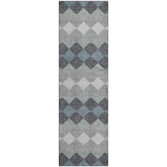 Premium Machine Washable Mayfield AMF1007 Gray 2'3" x 7'6" Runner Rug