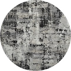 Premium Machine Washable Mayfield AMF1008 Black 8' x 8' Round Rug