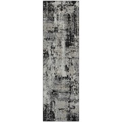 Premium Machine Washable Mayfield AMF1008 Black 2'3" x 7'6" Runner Rug