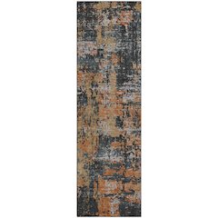 Premium Machine Washable Mayfield AMF1008 Charcoal 2'3" x 7'6" Runner Rug