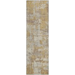 Premium Machine Washable Mayfield AMF1008 Gold 2'3" x 7'6" Runner Rug