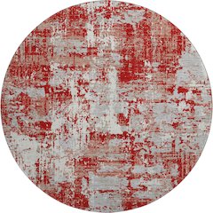 Premium Machine Washable Mayfield AMF1008 Red 8' x 8' Round Rug