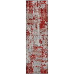 Premium Machine Washable Mayfield AMF1008 Red 2'3" x 7'6" Runner Rug