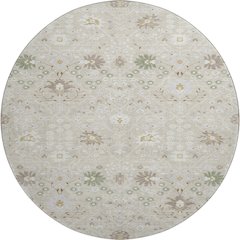 Premium Machine Washable Mayfield AMF1009 Beige 8' x 8' Round Rug