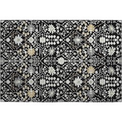 Premium Machine Washable Mayfield AMF1009 Black 1'8" x 2'6" Rug