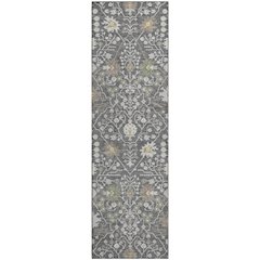 Premium Machine Washable Mayfield AMF1009 Charcoal 2'3" x 7'6" Runner Rug