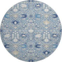 Premium Machine Washable Mayfield AMF1009 Denim 8' x 8' Round Rug