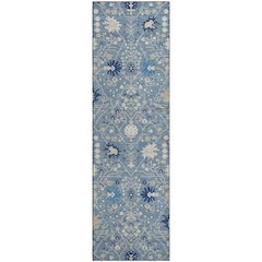 Premium Machine Washable Mayfield AMF1009 Denim 2'3" x 7'6" Runner Rug